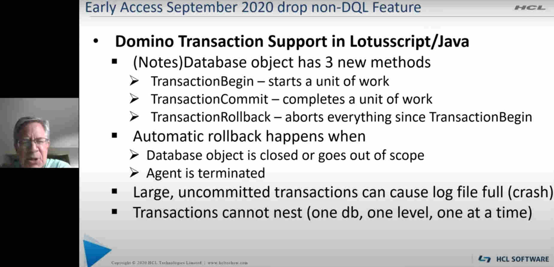 transactions on Domino